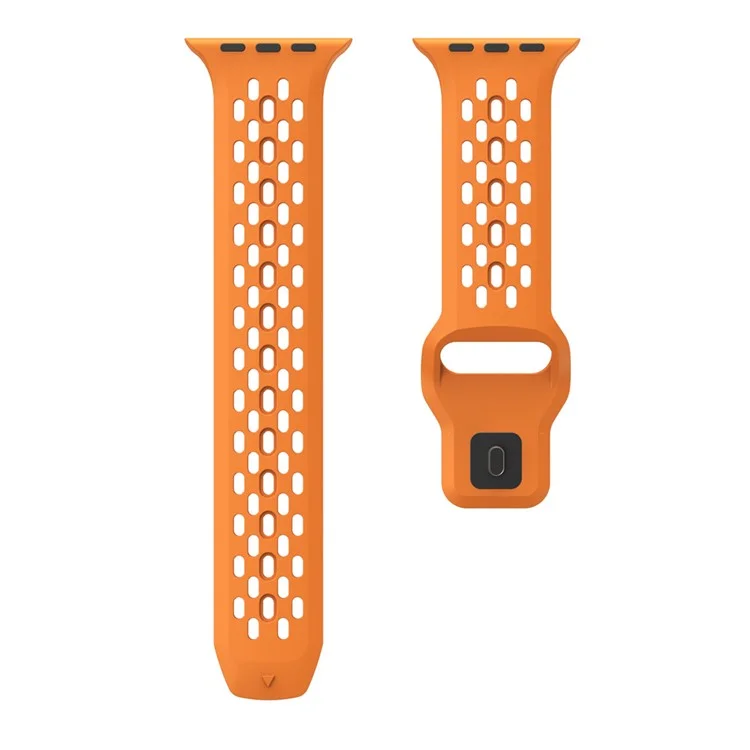 Bracelet de remplacement pour Apple Watch Series 10 42mm / 9 8 7 41mm / SE (2023) SE (2022) SE 6 5 4 40mm / 3 2 1 38mm Mesh Hole Watch Band - Orange
