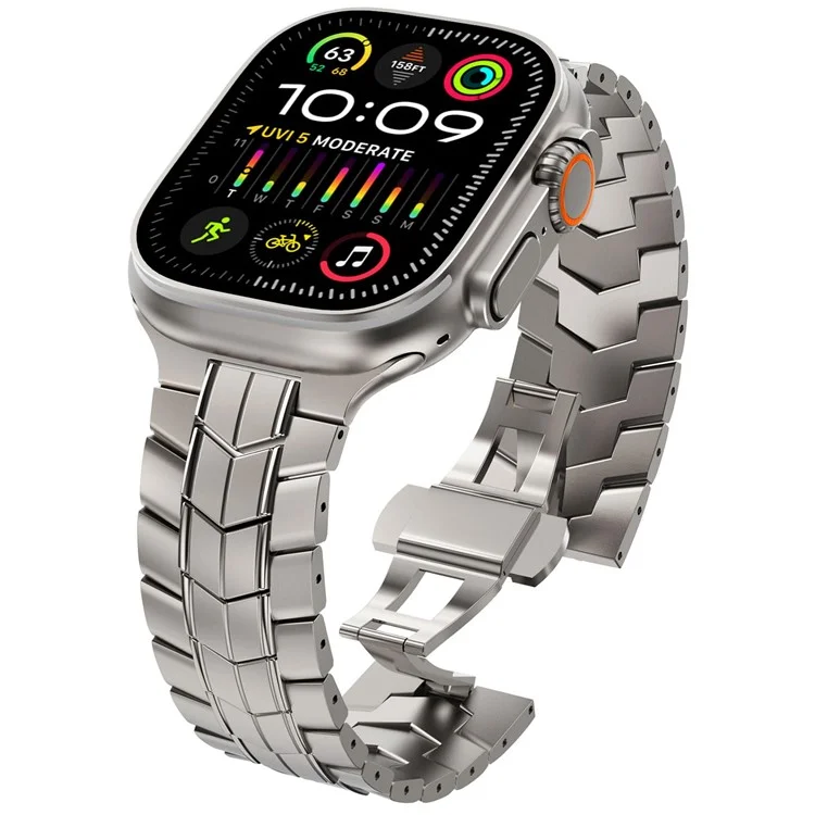 Für Apple Watch 10 46mm / Ultra 2 / Ultra 49mm / 9 8 7 45mm / SE (2023) SE (2022) SE 6 5 4 44mm / 3 2 1 42mm Titanium Legierung Uhrenarmband