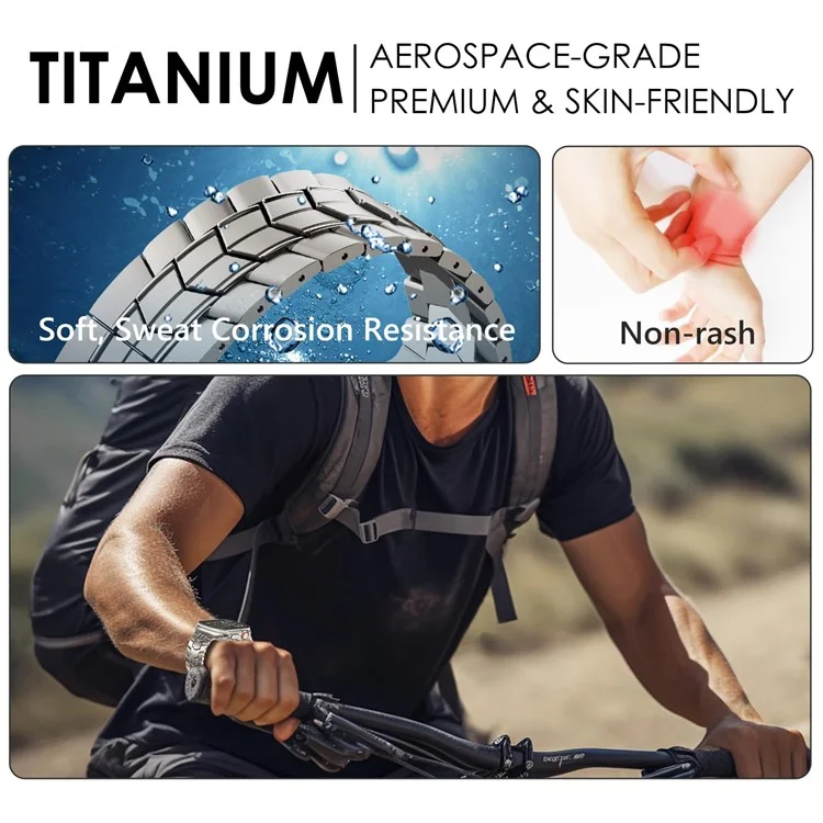 Für Apple Watch 10 46mm / Ultra 2 / Ultra 49mm / 9 8 7 45mm / SE (2023) SE (2022) SE 6 5 4 44mm / 3 2 1 42mm Titanium Legierung Uhrenarmband