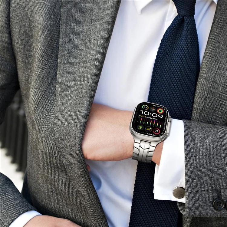 Für Apple Watch 10 46mm / Ultra 2 / Ultra 49mm / 9 8 7 45mm / SE (2023) SE (2022) SE 6 5 4 44mm / 3 2 1 42mm Titanium Legierung Uhrenarmband