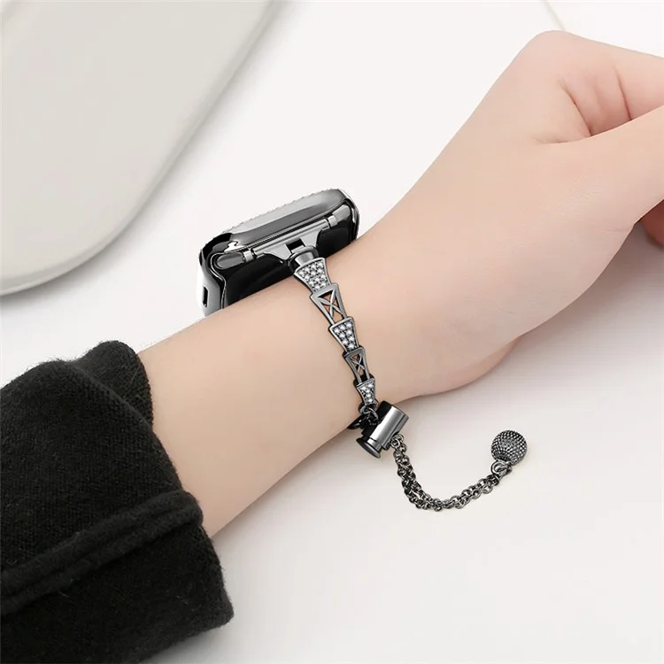 Torre Design Bracelete de Cobre para Apple Watch 10 46mm / Ultra 2 / Ultra 49mm / 9 8 7 45mm / SE (2023) SE (2022) SE 6 5 4 44mm / 3 2 1 42mm Pulseira - Preto