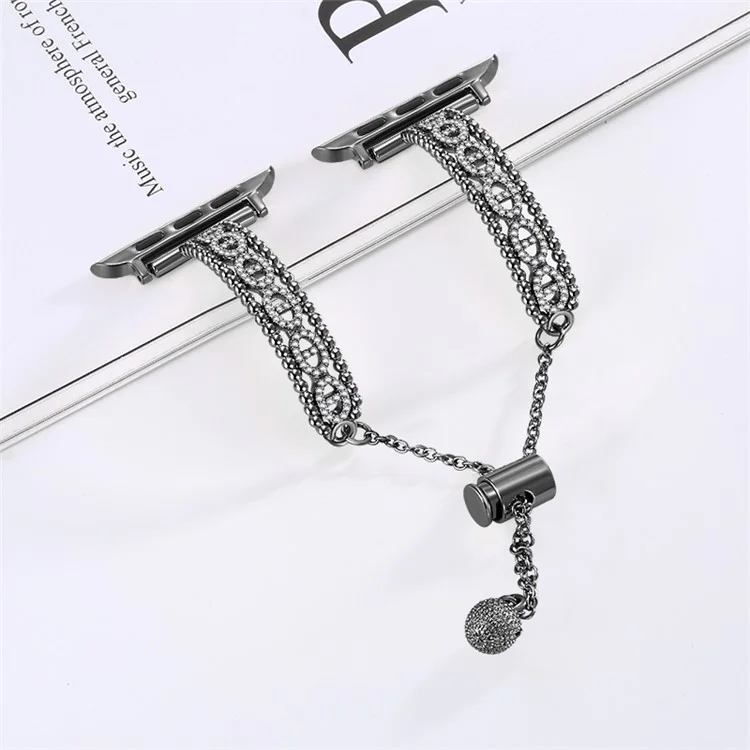 Bracelet de montre en pur cuivre pour Apple Watch 10 46mm / Ultra 2 / Ultra 49mm / 9 8 7 45mm / SE (2023) SE (2022) SE 6 5 4 44mm / 3 2 1 42mm - Noir