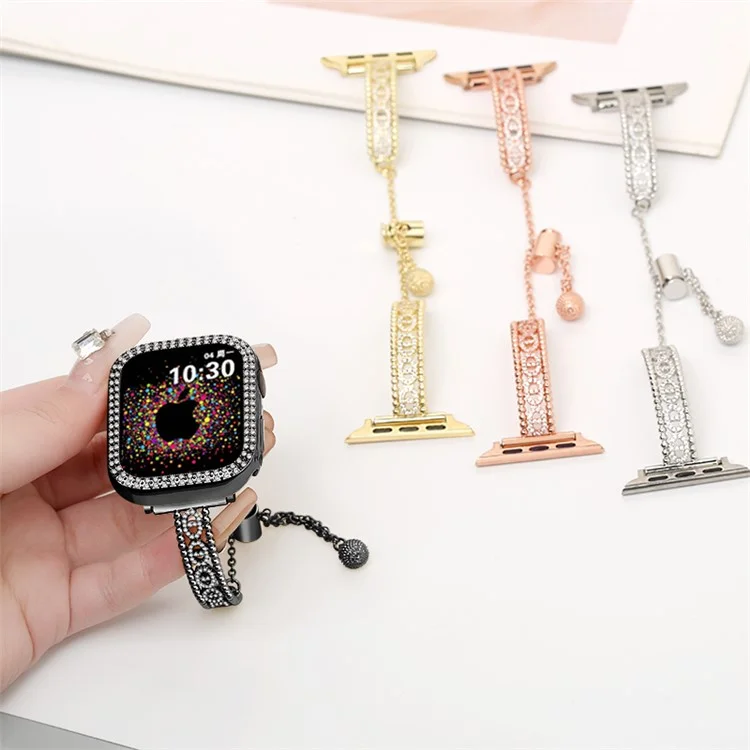 Bracelet de montre en pur cuivre pour Apple Watch 10 46mm / Ultra 2 / Ultra 49mm / 9 8 7 45mm / SE (2023) SE (2022) SE 6 5 4 44mm / 3 2 1 42mm - Noir
