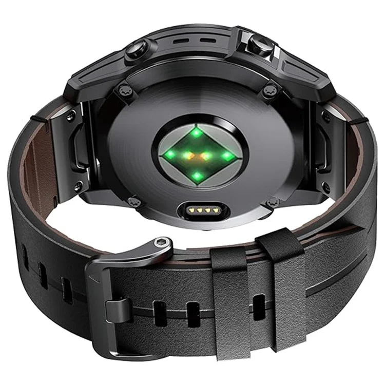 Für Garmin Fenix 5 6 7 Instinc Instinc 2 Approach 22mm Soft Genuine Leather Watch Strap - Schwarz