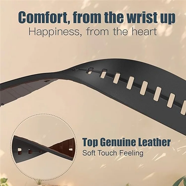 Pour Garmin Fenix 5X 6X 7X Pro Tactix Delta 26mm Genuine Leather Watch Strap Band Replacement - Noir