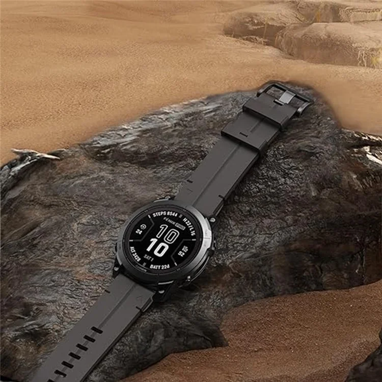 Pour Garmin Fenix 5X 6X 7X Pro Tactix Delta 26mm Genuine Leather Watch Strap Band Replacement - Noir