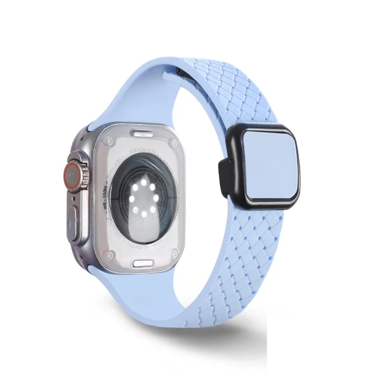 Watchband für Apple Watch Series 10 42 mm / 9 8 7 41 mm / SE (2023) SE (2022) SE 6 5 4 40 mm / 3 2 1 38 mm, Gewebe-Textur-Silikonarmband - Nebel-Blau