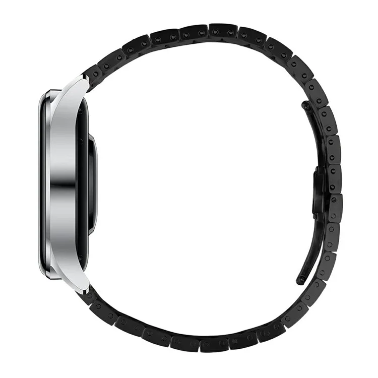 Smartwatch Band for Garmin Forerunner 265 Music Stainless Steel Strap Silver Bracelet - Black