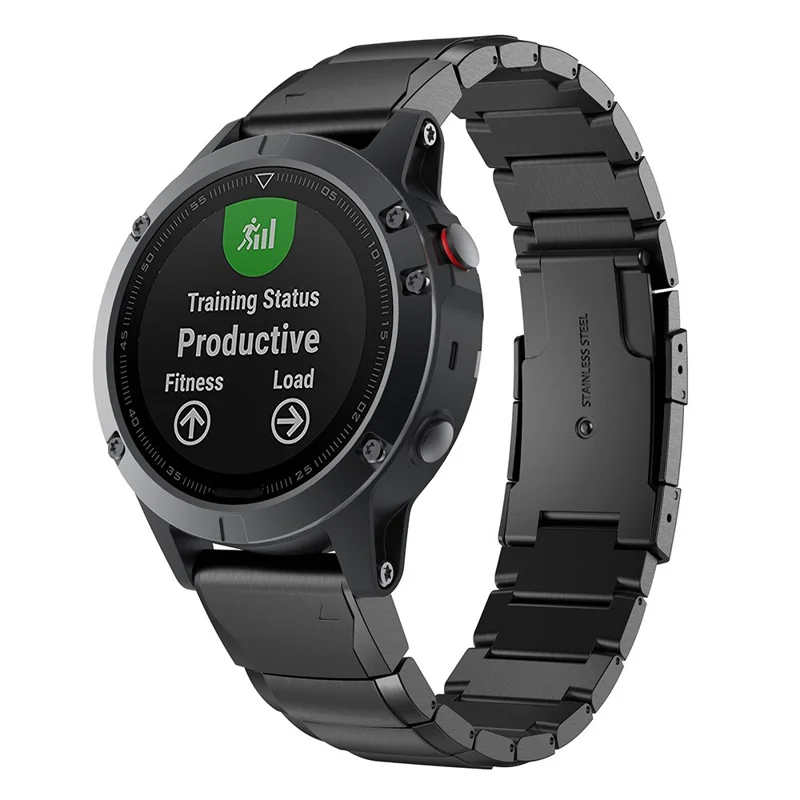 KALEBOL KLB-YZBXG-001 Pour Garmin Fenix 7 / 7 Pro Bracelet de montre en acier inoxydable QuickFit 22mm - Noir