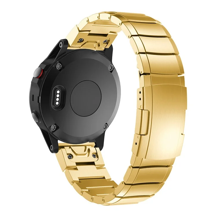 KALEBOL KLB-YZBXG-001 For Garmin Fenix 7X / 7X Pro Metal Watchband 26mm Stainless Steel Watch Strap - Gold