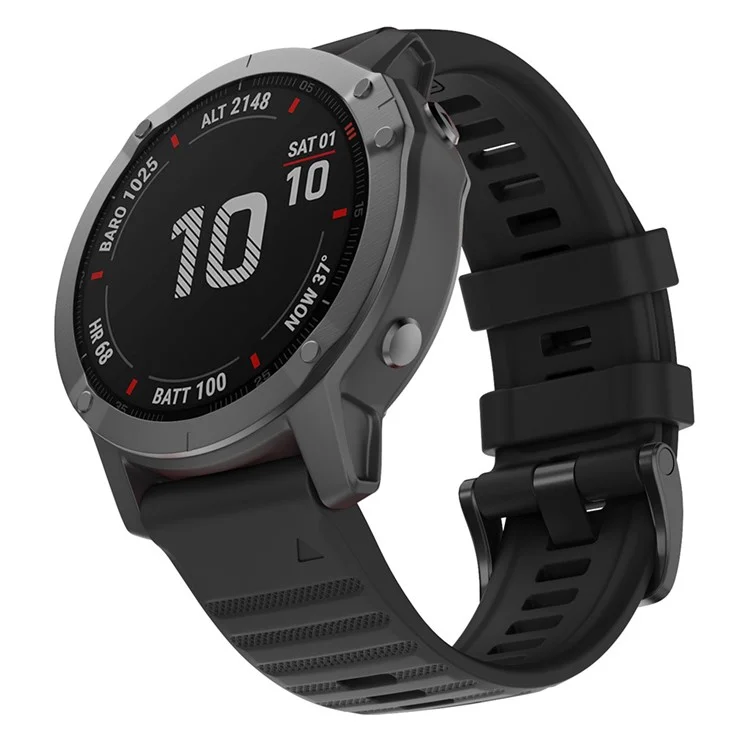 KALEBOL KLB-AWGJ-001 Para Garmin Fenix 7 / 7 Pro Correa de reloj de 22 mm con diseño de puntos cóncavos de silicona - Negro