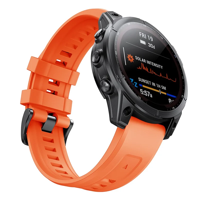 KALEBOL KLB-TXGJ-001 For Garmin Fenix 7S / 7S Pro 20mm Silicone Watch Strap Trapezoidal Holes - Orange