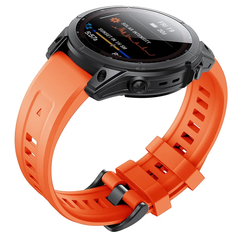 KALEBOL KLB-TXGJ-001 For Garmin Fenix 7S / 7S Pro 20mm Silicone Watch Strap Trapezoidal Holes - Orange