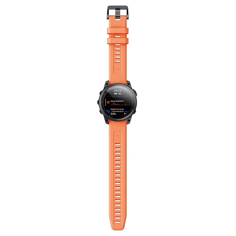 KALEBOL KLB-TXGJ-001 For Garmin Fenix 7S / 7S Pro 20mm Silicone Watch Strap Trapezoidal Holes - Orange