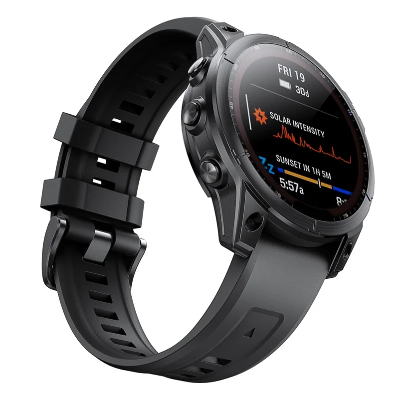 KALEBOL KLB-LWGJ-001 Para Garmin Fenix 7 / 7 Pro Correa de Repuesto QuickFit 22 mm Banda de Reloj de Silicona - Negro