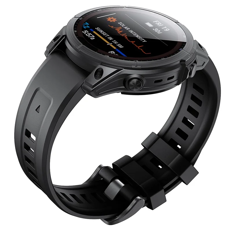 KALEBOL KLB-LWGJ-001 Para Garmin Fenix 7 / 7 Pro Correa de Repuesto QuickFit 22 mm Banda de Reloj de Silicona - Negro