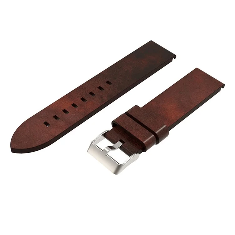 KALEBOL KLB-FGZP-001 Para Garmin Fenix 7 / 7 Pro Retro Watch Band QuickFit 22mm Genuine Cow Leather Wrist Strap - Brown