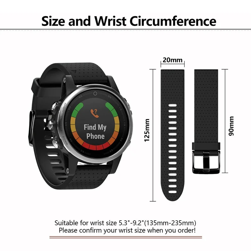 KALEBOL KLB-YDGJ-001 Para Garmin Fenix 7S / Fenix 7S Pro Pulseira do Relógio 20mm Textura de Pontos Silicone - Preto