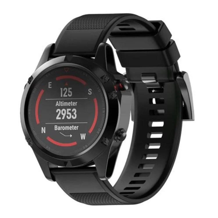 KALEBOL KLB-SJLWGJ-001 Para Garmin Fenix 7X / Fenix 7X Pro Correa de Reloj 26mm Patrón Triangular de Diamante de Silicona - Negro