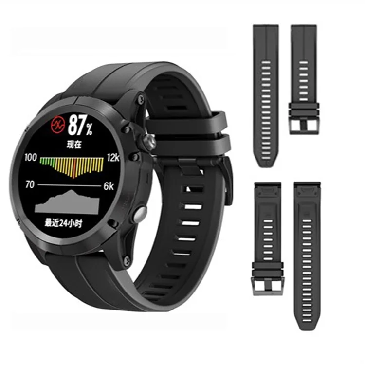 KALEBOL KLB-PWGJ-001 Para Garmin Fenix 7X / 7X Pro Correa de Reloj de 26 mm de Silicona - Negro