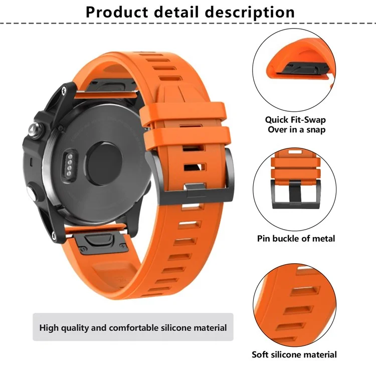 KALEBOL KLB-PWGJ-001 Para Garmin Fenix 7X / 7X Pro Correa de Reloj de 26 mm de Silicona - Negro