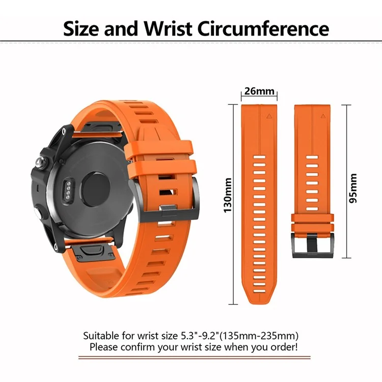 KALEBOL KLB-PWGJ-001 Para Garmin Fenix 7X / 7X Pro Correa de Reloj de 26 mm de Silicona - Negro