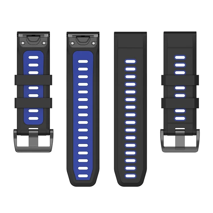 KALEBOL KLB-SSPWGJ-001 Para Reloj Garmin Fenix 7 / 7 Pro Correa de Reloj QuickFit 22mm Silicona Flexible - Negro+Azul