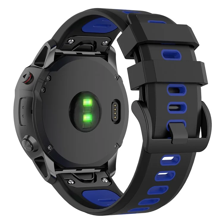 KALEBOL KLB-SSPWGJ-001 Para el reloj Garmin Fenix 7X / 7X Pro QuickFit 26mm Correa de reloj de silicona - Negro / Azul
