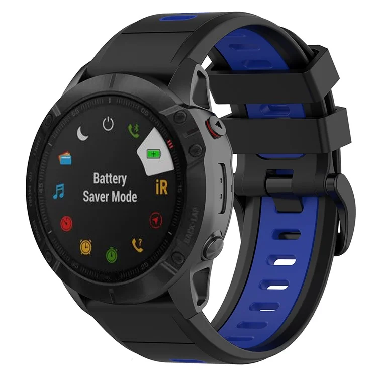 KALEBOL KLB-SSPWGJ-001 Para el reloj Garmin Fenix 7X / 7X Pro QuickFit 26mm Correa de reloj de silicona - Negro / Azul