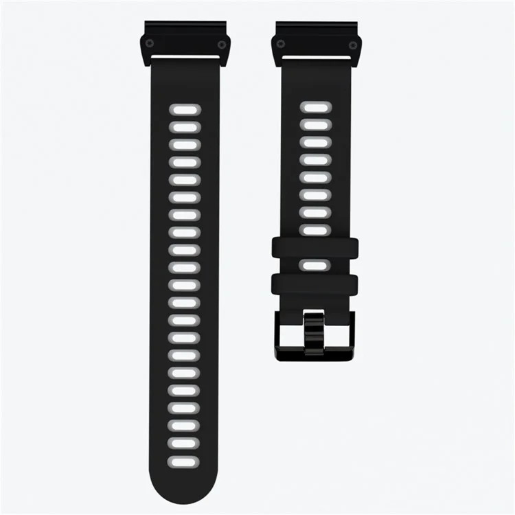 KALEBOL KLB-SSSCGJ-001 Pour Garmin Fenix 7 / 7 Pro Bracelet de montre QuickFit 22mm Sangle avec Design Bicolore - Noir+Gris