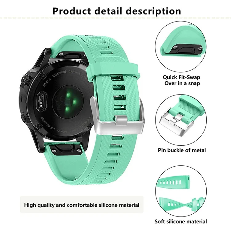 KALEBOL KLB-LWGJ-001 Pour Garmin Fenix 7 / 7 Pro Bracelet de montre QuickFit 22mm Sangle avec texture à grille - Noir