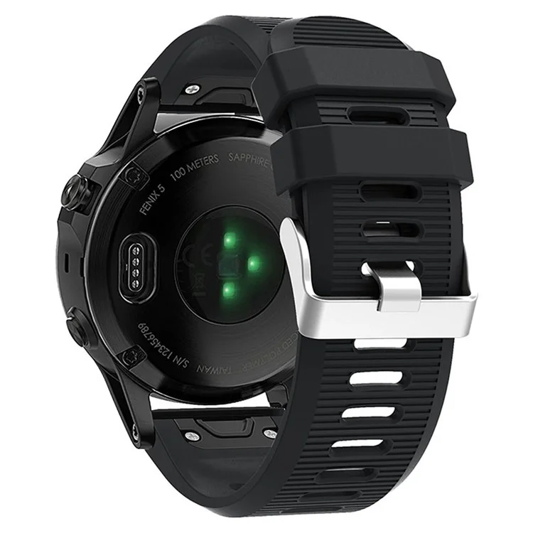 KALEBO LKLB-HWGJ-001 For Garmin Fenix 6X / Fenix 7X / Instinct 2X Smart Watch Band QuickFit 26mm Silicone Strap - Black