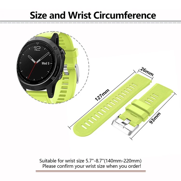 KALEBO LKLB-HWGJ-001 For Garmin Fenix 6X / Fenix 7X / Instinct 2X Smart Watch Band QuickFit 26mm Silicone Strap - Black
