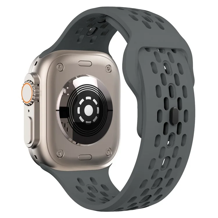 KALEBOL для Apple Watch 10 46 мм / Ultra 2 / Ultra 49 мм / 9 8 7 45 мм / SE (2023) SE (2022) SE 6 5 4 44 мм / 3 2 1 42 мм Fluorubber Watch Band - темно-серый