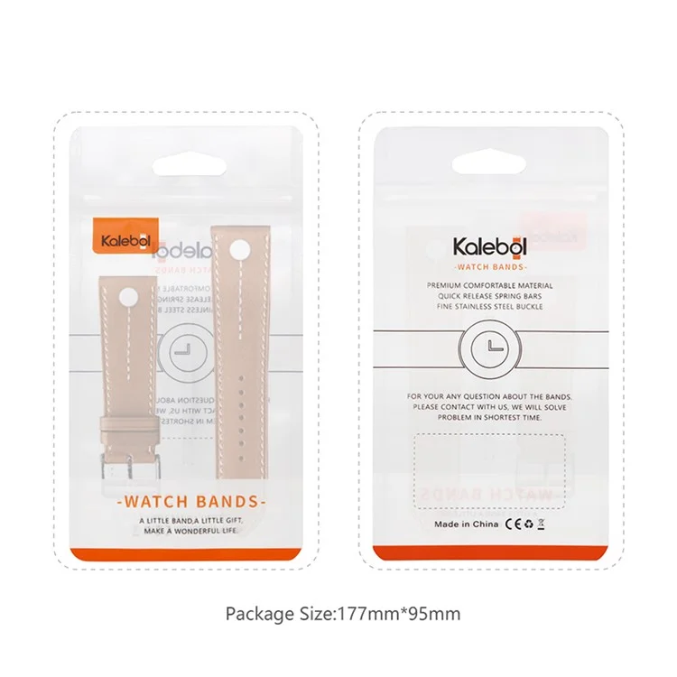 KALEBOL Strap For Apple Watch Series 10 42mm / 9 8 7 41mm / SE (2023) SE (2022) SE 6 5 4 40mm / 3 2 1 38mm Genuine Cow Leather Band Rivet Decor - Brown