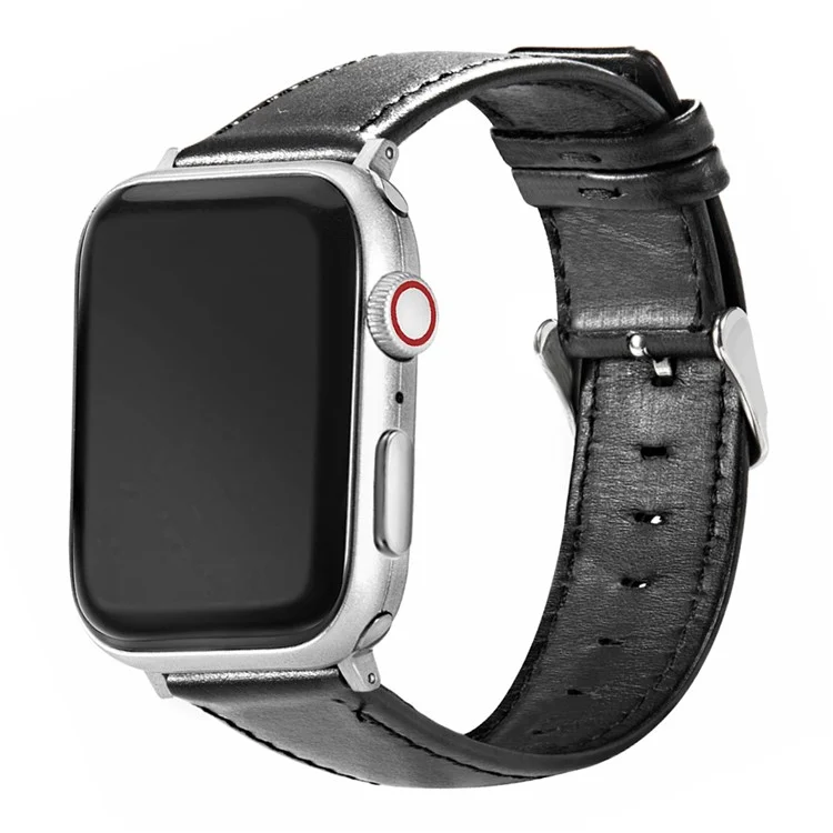 Bracelet de montre KALEBOL pour Apple Watch 10 46mm / Ultra 2 / Ultra 49mm / 9 8 7 45mm / SE (2023) SE (2022) SE 6 5 4 44mm / 3 2 1 42mm - Style rétro - Noir