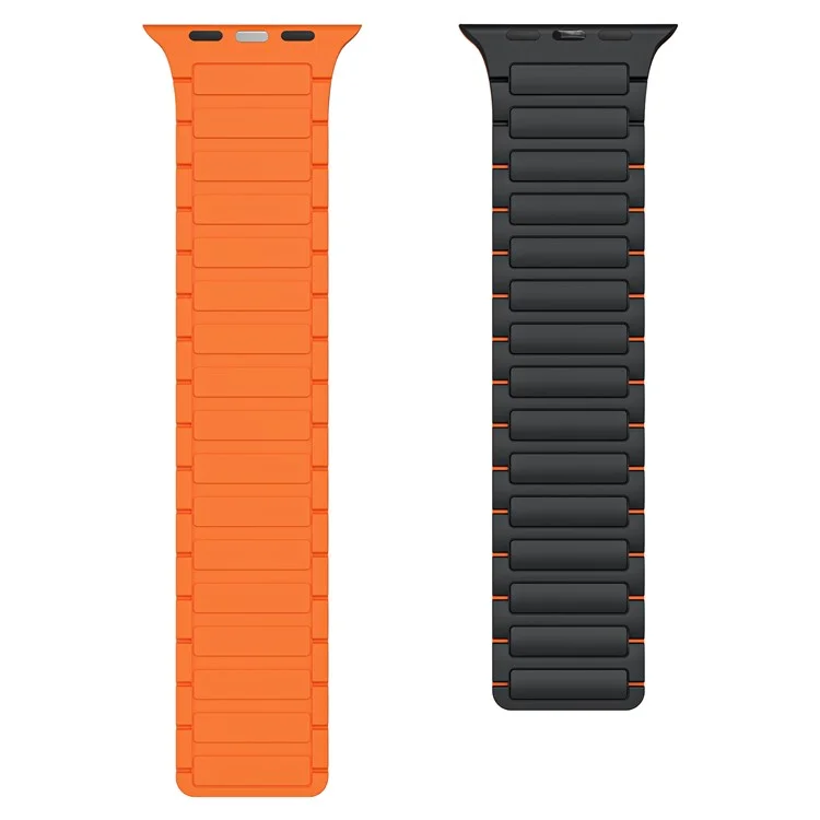 KALEBOL KLB-CXGJ-001 für Apple Watch 10 46mm / Ultra 2 / Ultra 49mm / 9 8 7 45mm / SE (2023) SE (2022) SE 6 5 4 44mm / 3 2 1 42mm Armband - Blakc / Orange