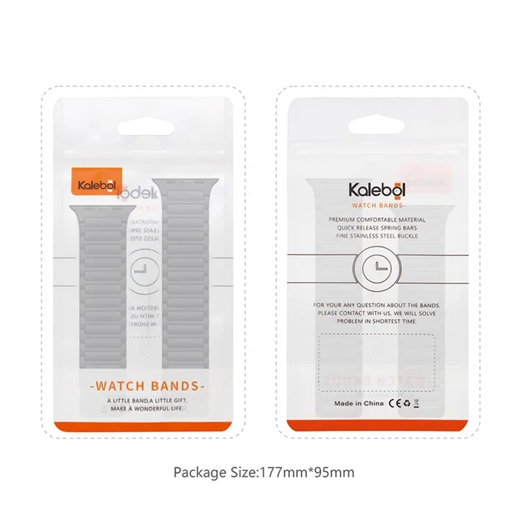 KALEBOL KLB-CXGJ-001 für Apple Watch 10 46mm / Ultra 2 / Ultra 49mm / 9 8 7 45mm / SE (2023) SE (2022) SE 6 5 4 44mm / 3 2 1 42mm Armband - Blakc / Orange