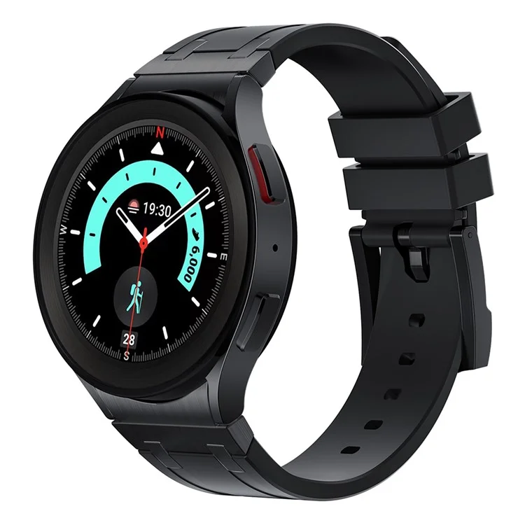 KALEBOL KLB-CXGJ-001 Pour Samsung Galaxy Watch5 40mm / Galaxy Watch6 Classic 43mm Bracelet de montre en silicone - Noir