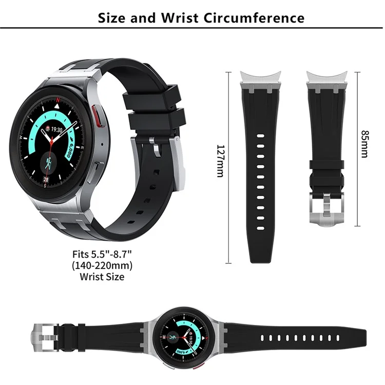 KALEBOL KLB-CXGJ-001 Pour Samsung Galaxy Watch5 40mm / Galaxy Watch6 Classic 43mm Bracelet de montre en silicone - Noir