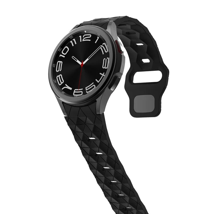 KALEBOL KLB-ZQWFKGJ-001 For Samsung Galaxy Watch FE 40mm / Watch 4 / 5 / 6 Football Pattern Silicone Watch Strap Band - Black