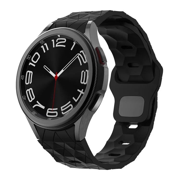 KALEBOL KLB-ZQWFKGJ-001 For Samsung Galaxy Watch FE 40mm / Watch 4 / 5 / 6 Football Pattern Silicone Watch Strap Band - Black