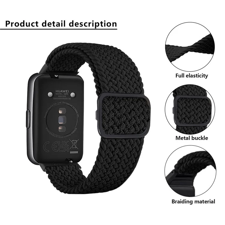 KALEBOL KLB-BZNL-001 Per Huawei Band 8 / Band 8 NFC / Band 9 / Band 9 NFC Cinturino Regolabile in Nylon Intrecciato - Onda / Blu+Bianco