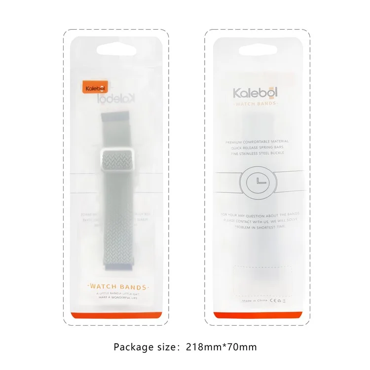 KALEBOL KLB-BZNL-001 Per Huawei Band 8 / Band 8 NFC / Band 9 / Band 9 NFC Cinturino Regolabile in Nylon Intrecciato - Onda / Blu+Bianco
