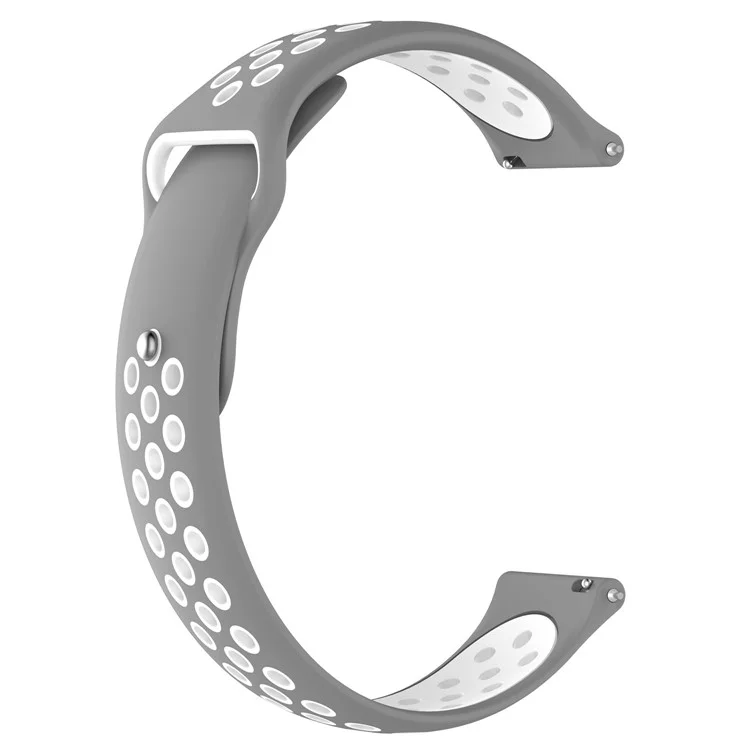 KALEBOL KLB-SSGJ-004 Para Samsung Gear Sport / Samsung Gear S2 Classic Correa de silicona de 20 mm con hebilla - Gris / Blanco