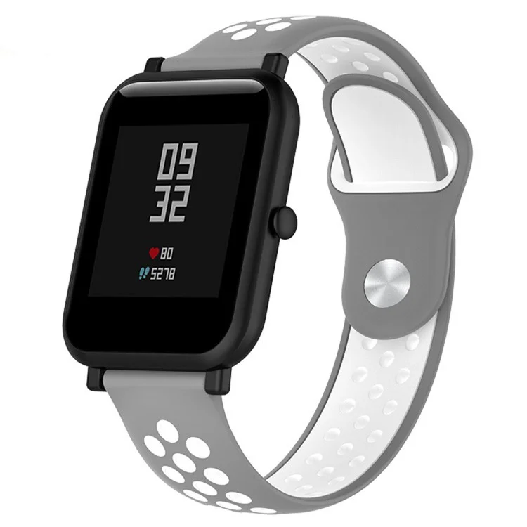KALEBOL KLB-SSGJ-004 Para Samsung Gear Sport / Samsung Gear S2 Classic Correa de silicona de 20 mm con hebilla - Gris / Blanco