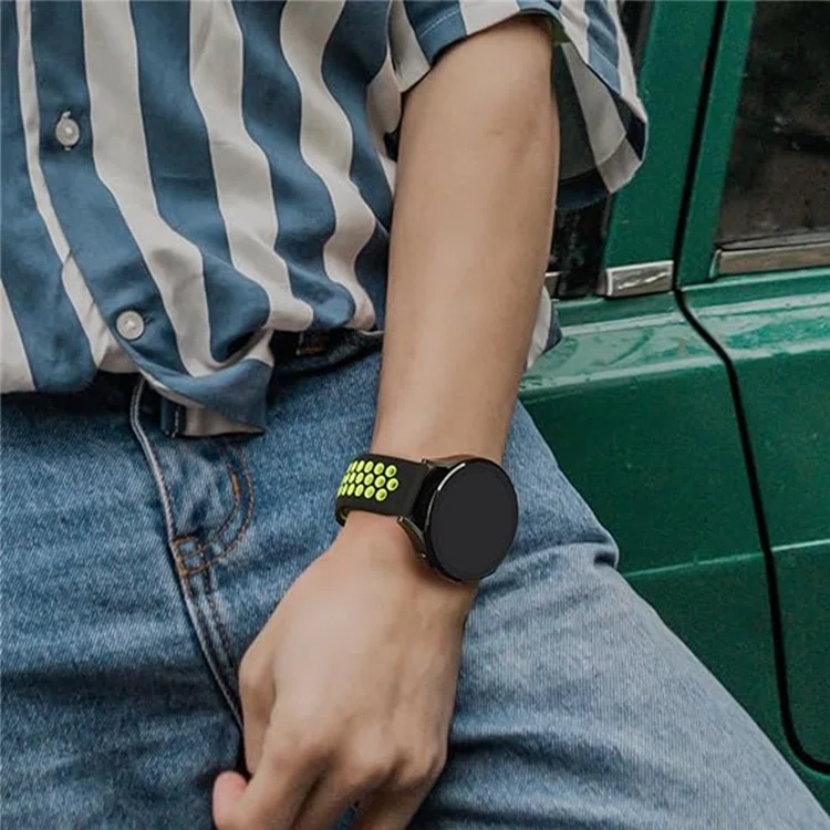 KALEBOL KLB-SSGJ-004 Para Samsung Gear Sport / Samsung Gear S2 Classic Correa de Silicona de 20 mm con Hebilla - Verde / Azul