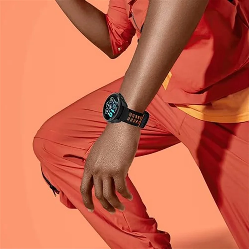 KALEBOL KLB-SSTXGJ-001 For Samsung Galaxy Watch6 Classic 43mm / 47mm / GarminActive 20mm Silicone Trapezoidal Watch Strap - White+Orange