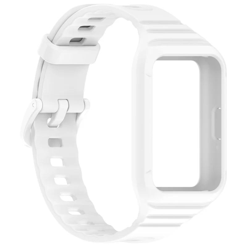 Per Samsung Galaxy Fit3 Cinturino in Silicone Integrato con Custodia per Orologio - Sostituzione Cinturino da Polso - Bianco