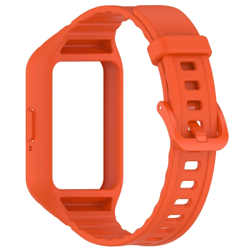For Samsung Galaxy Fit3 Integrated Silicone Strap with Watch Case Replacement Wrist Band - Orange
